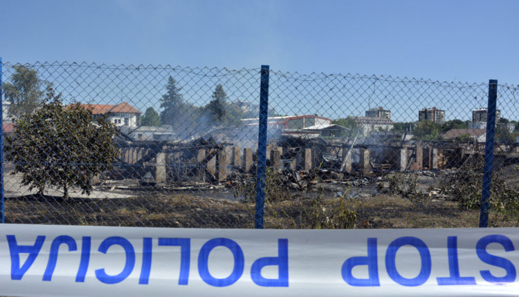 Drvene barake nakon požara_Čakovec, 30.6.2021.