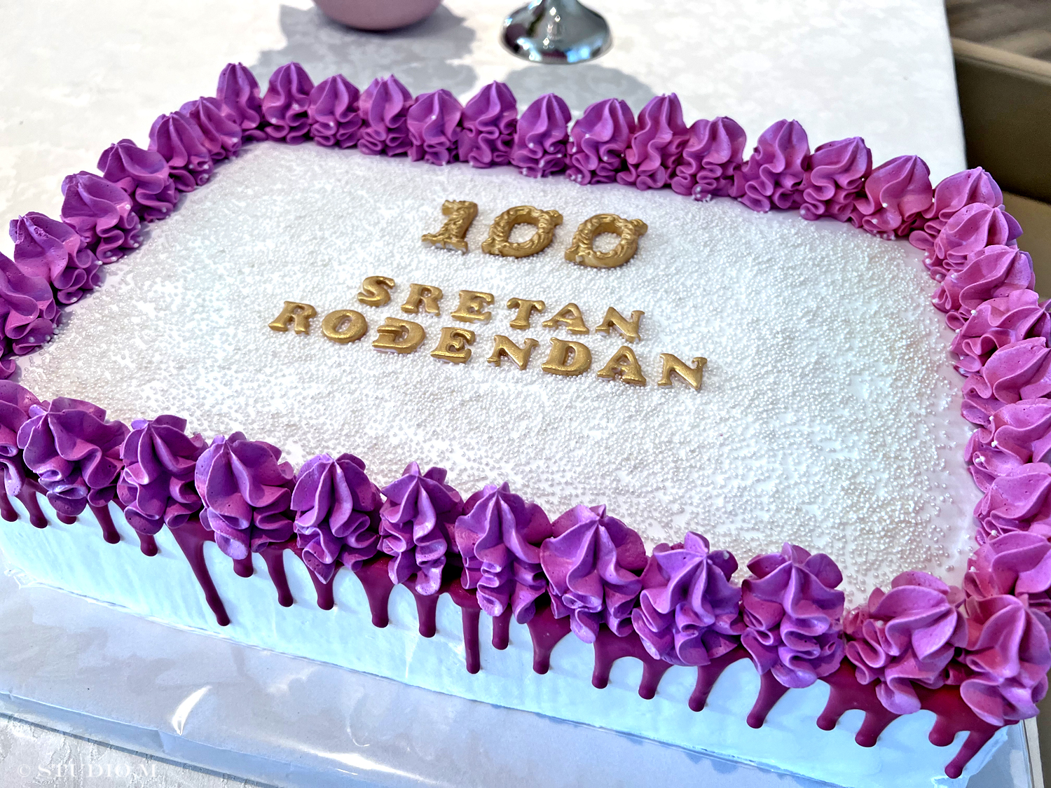 Marija Novak 100. rođendan www.studiom.hr / 11.2.2022. (torta, ilustracija, 100. rođendan, stoti rođendan)