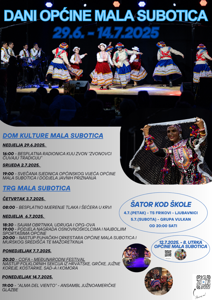 Plakat - Dani Općine Mala Subotica 2025