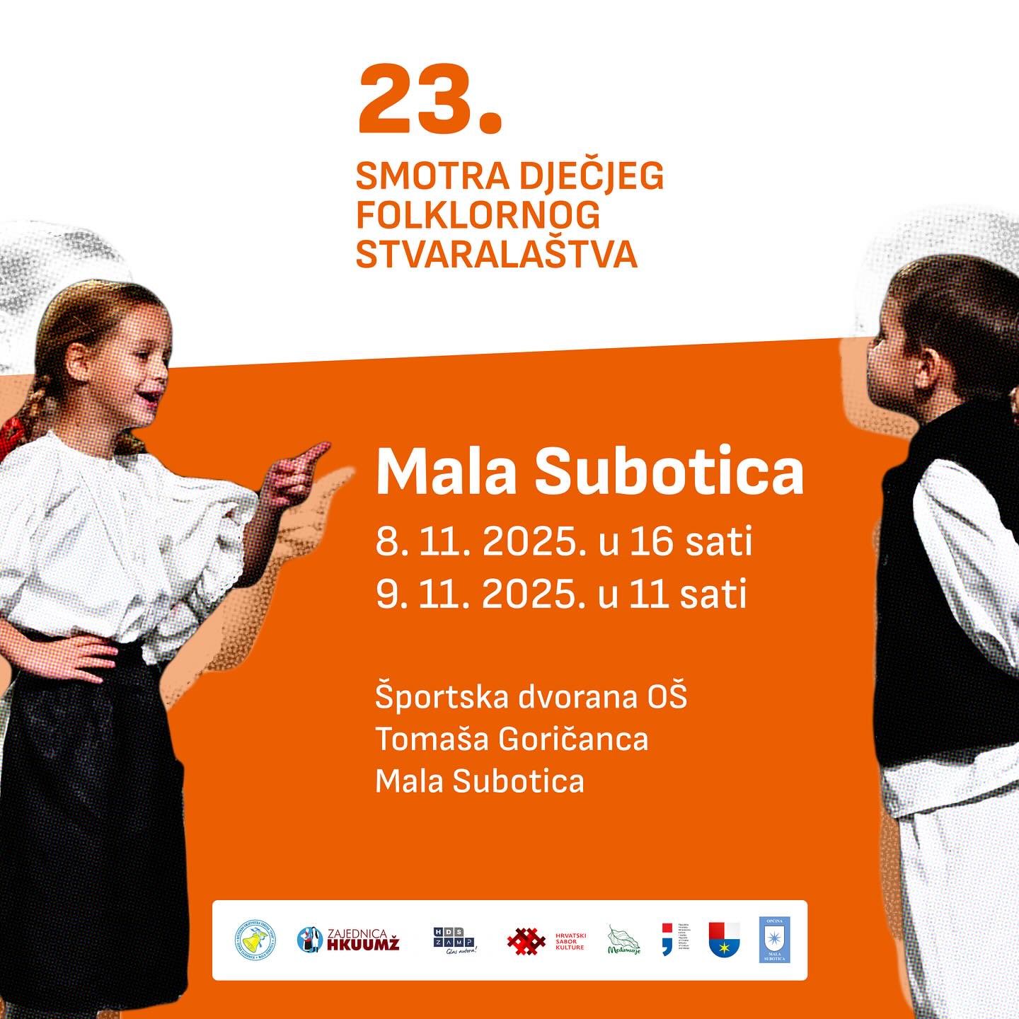 Ilustracija 23. Smotra dječjeg folklornog stvaralaštva, Mala Subotica, 8.-9.11.2025.
