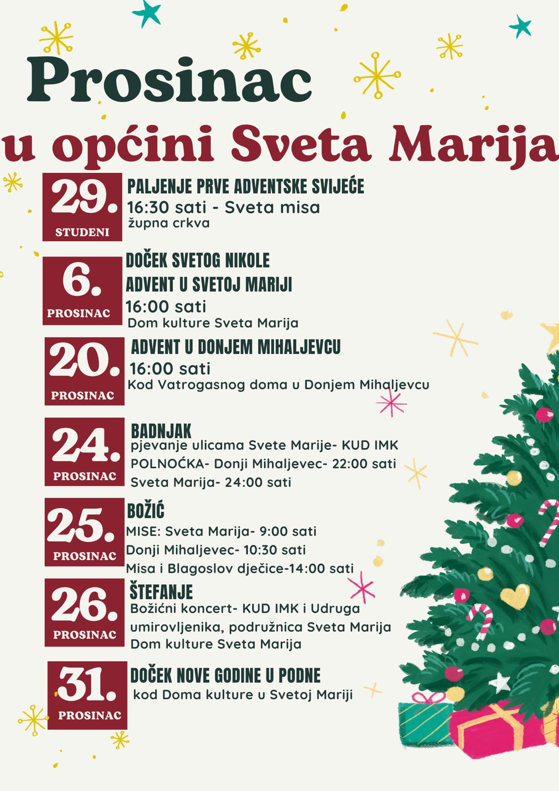 Prosinac u Općini Sveta Marija, Advent 2025, ilustracija