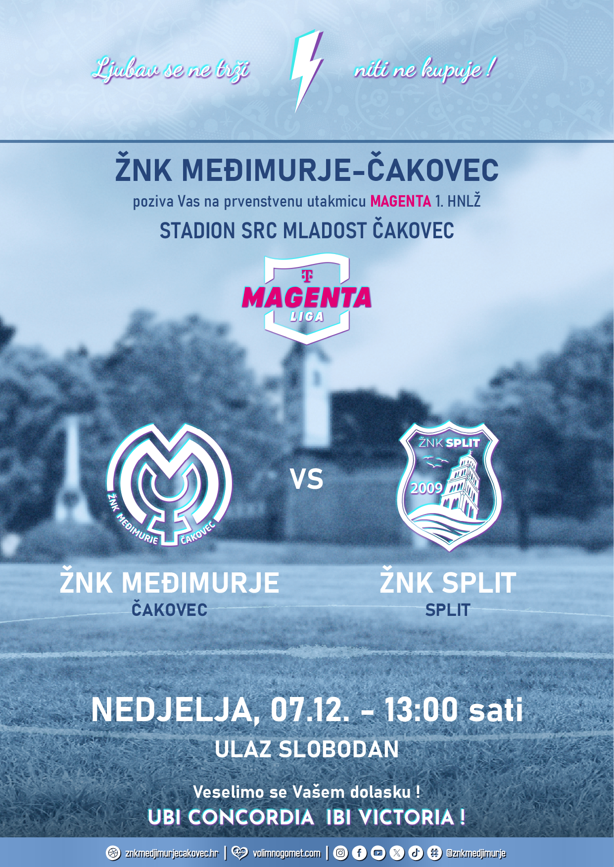 ŽNK Međimurje Čakovec - ŽNK Split, najava utakmice 13. kolo Magenta liga 1. HNLŽ 7.12.2025. / ILUSTRACIJA